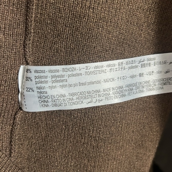 Zara Brown Wrap Skirt Midi Women's Sz Large L Pull On Long - Picture 5 of 5